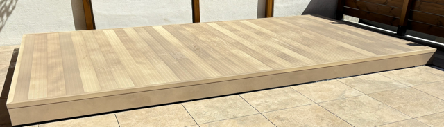 Terrasse mobile fermée finition pin